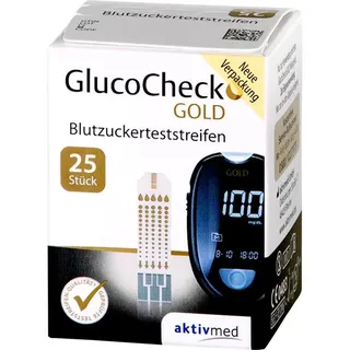 aktivmed GlucoCheck GOLD Blutzuckerteststreifen 25 St.