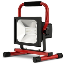 REV 2706322000 Akku-Strahler, LED Arbeitsleuchte mit Akku, 20W, 1400lm, IP54, rot