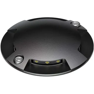 ledscom.de LED Bodenleuchte, Wegmarkierung BUNDA für außen, IP67, 4-flammig, schwarz, rund, 70mm Ø, warmweiß