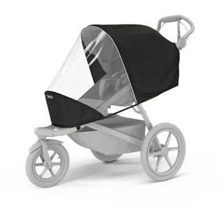 Thule Regenverdeck , Schwarz, Transparent , Kunststoff , 10x25.1x26.1 cm , reißfest, Belüftungsloch , Baby on Tour, Kinderwagen, Kinderwagenzubehör, Kinderwagen-Regenschutz & Babyschalen-Regenverdecke