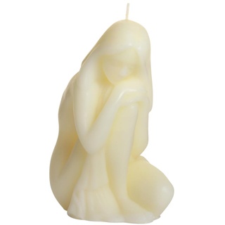 Dekohelden24 Hochwertige Kerze aus Sojawachs als Frauenkörper, Venus-Figur, Ivory-Farben, Größe: L/B/H ca. 8 x 7 x 12 cm