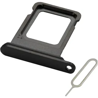 MMOBIEL SIM-Kartenhalter Kompatibel mit iPhone 15 Pro/15 Pro Max - SIM-Tray - SIM-Kartensteckplatz - SIM-Kartenhalter Ersatz - Inkl. SIM-Nadel und wasserdichtem Gummiring - Schwarz