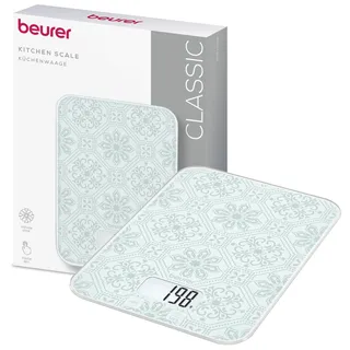 Beurer KS 19 Vintage digitale Küchenwaage, Tragkraft bis zu 5 kg (1-g-genaue Einteilung), Haushaltswaage mit Sensor-Touch, Lebensmittelwaage inkl. Batterien, ultraflach, Vintage-Design