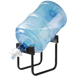 KMQRDZi 1 Stück Wasserflaschenregal, 3-5 Gallonen Wasserkrug Ständer und 1 Dispenser Ventile, Rutschfestes Trinkwasserkühlergestell, Wasserkrughalter, Geeignet für Büro, Küche, Wohnzimmer