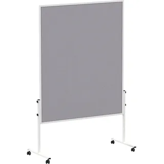 MAUL Moderationstafel MAULsolid 150x120 cm | Stabile Pinnwand mit beidseitiger Nutzung | Pinnwand Filz für Moderationskarten, Pinnnadeln | Tafel für Büro, Schule, Universität | Grau
