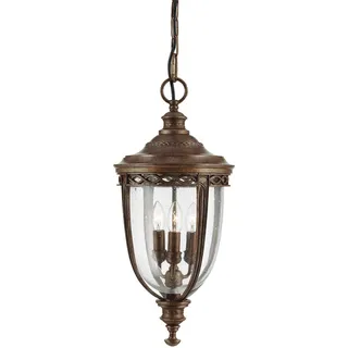 Hängeleuchte Bronze Außen Rustikal E14 EDMUND Pendelleuchte Terrasse Laterne