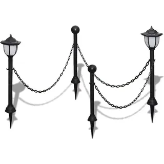 vidaXL 2x LED Lampe Solarleuchte Außenlampe Gartenleuchte Laterne - Grau
