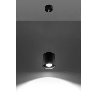 MiaLux GAJA Deckenpendelleuchte | Modernes Design Mit Zylindrischem Schirm | Aus Aluminium Mit Austauschbarem GU10-Leuchtmittel | Schwarz, 10 x 10 x 110 cm