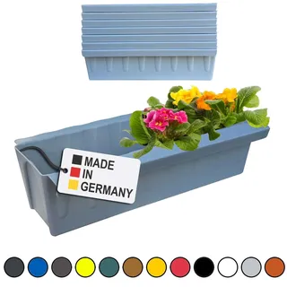 Paletten Blumenkasten 6er-Set Hellgrau Einsatz zum an- & Einhängen Pflanzkasten