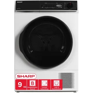 Sharp KD-PRO9S7GWB-DE Wäschetrockner, 9kg, B, WiFi, 15 Trockenprogramme inkl. 30-Minuten-Schnelltrockenprogramm, Weiß