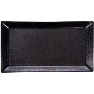 Set mit 6 rechteckigen Tellern 28,5 x 16 cm aus Steingut, Horeca Black