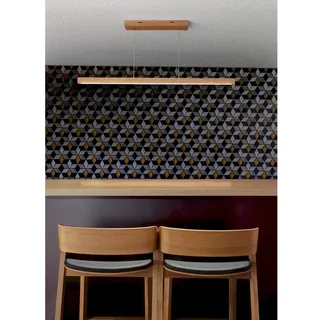 LED Pendellampe Smal Touch-Dimmer 1050lm Eiche-Geölt - Schwarz