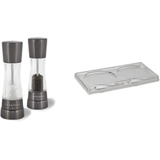 Cole & Mason H59428G Derwent Salz und Pfeffer Mühle Set (Rotguss) / Cole & Mason H306119 Ramsgate Klare Salz und Pfeffer Mühle Tablett | Bundle