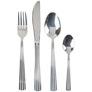 Butlers Besteck (4er-Set) Duke gerillt , Silberfarben , Metall , Besteck, Besteck-Sets