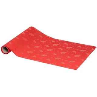 Atmosphera Createur d ́interieur Tischläufer Lebkuchenmuster Gold 28/300 cm , Rot , Textil , Heimtextilien, Wohntextilien, Tischwäsche, Tischläufer