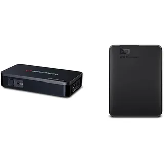 AVerMedia EZRecorder 330, 4K Pass-Through- und 1080p-Aufnahme & WD Elements Portable Externe Festplatte 5 TB (mobiler Speicher, USB 3.0-Schnittstelle, Plug-and-Play, für Windows formatiert) Schwarz