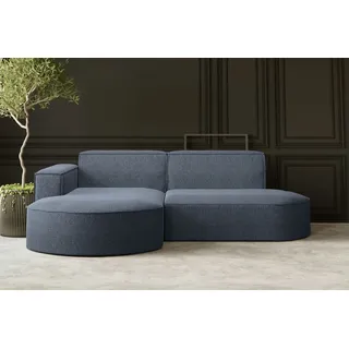 Kaiser Möbel Ecksofa, Sofa L form, Couch L form MODENA L STUDIO stoff Neve Blau Rechts