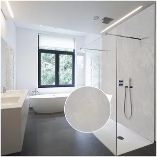 WALLando Premium Duschrückwand 250 x 100 cm - Stein Grau Hell