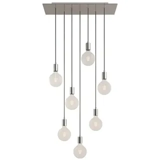 Creative Cables Rectangular Rose-one Xxl 7 Falls With Bulbs Hängelampe - Satin Steel - One Size