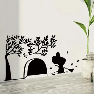 COVPAW 3x Wandaufkleber süss kleine Mäuser Koch Küche Kinderzimmer Wandtattoo Maus Küchenmeister Kuchen Essen Wandsticker Wanddeko Babyzimmer Wohnzimmer Schlafzimmer Kindergarten (MAUSSAUBER)