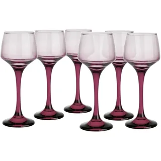 Glasmark Krosno Schnapsgläser 6er Set 75 ML Gläser Set Für Schnaps Vodka Glas Shots Likör Schnapsglas Shotgläser Likörgläser Geschenkset Wodka Rubinrot 6 x 75 ML