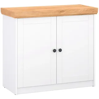 Homestyle4u Sideboard 92 x 82 x 41 cm eiche / weiß