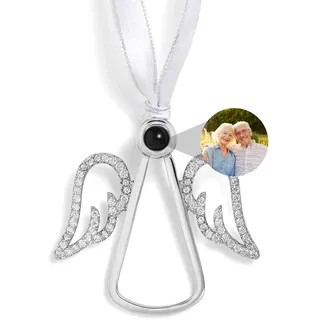 Personalisierte Foto Ornament für Weihnachtskugeln Personalisiert Weihnachtsbaumschmuck Bild Innen Hängende Engel Projektion Anhänger 2025 Neue Deko Weihnachten für Xmas Party Geschenk