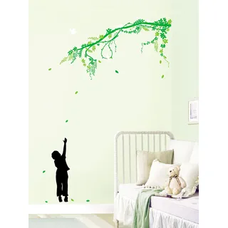 Ambiance Sticker Wandaufkleber-Dekorationsklebstoffe Schwarze Katzen und Bäume Wandtattoo für Baby, Kinderzimmer und Wohnzimmer - H30 x L50 cm