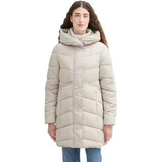 Tom Tailor Damen Puffer Parka mit Kapuze, 12365 - Dusty Beige, XXL