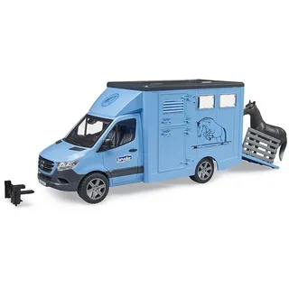 Bruder 02674 - MB Sprinter Tiertransporter mit 1 Pferd blau 1:16