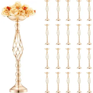 Gold Blumenständer 20x58 cm - Moderne Blumenvase für Hochzeit - Stilvolle Dekoration - Vase für Hochzeitsfeier