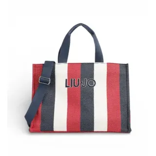 Liu Jo für Damen. 2A6026 T2176 Gestreifte Shopper-Tasche in Marineblau (OSFA), Lässig, Baumwolle