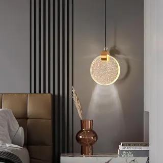 zhxinashu Deckenlampe Gold, Kristall Deckenleuchte, Kristall-Pendelleuchte, Deckenleuchte Led, Pendelleuchte Vintage für Wohnzimmer Schlafzimmer Kücheninsel Treppe Flur (1 Licht, Warmes Licht)
