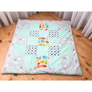 Krabbeldecke Patchwork Decke Spieldecke Babydecke 125x125 cm