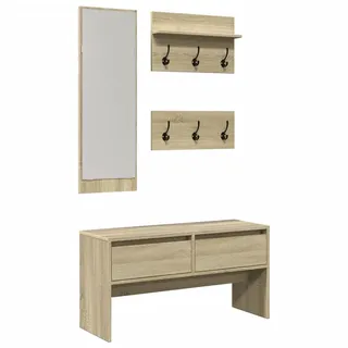 4-tlg. Garderoben-Set Sonoma-Eiche Holzwerkstoff - Braun