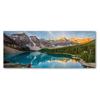 Tulup® Küchenrückwand Spritzschutz aus Glas -125x50 -Spritzschutz auf gehärtetes Glas Deko Landschaften See in den Bergen - Blau