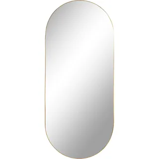 Spiegel >Jersey< in Messing, Stahl, Glas - 80x0,5x35cm (BxHxT) - Gold