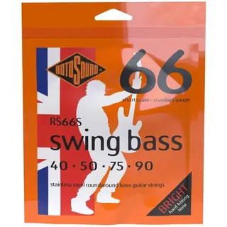 ROTOSOUND Edelstahlsaiten für E-Bass, Runddraht, kurze Mensur, Standardstärke 40 50 75 90