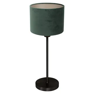 Mexlite - tischlampe - Noor - grün schwarz - metall textil - nachttischlampe - E27 - 4427ZW - Schwarz