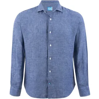 Panareha Leinenhemd für Herren Fiji Marineblau (XL)