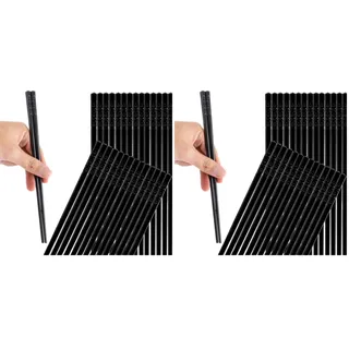 ASelected 20 Paar Essstäbchen sushi stäbchen Chinesische Stäbchen zum Essen Spülmaschinenfest Legierung Essstäbchen 24 CM rutschfeste Stäbchen für Sushi Reis Nudeln und mehr (Packung mit 2)
