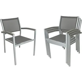Garden Pleasure GRACE Stapelstuhl 55 x 55 x 86 cm grau 4 St.