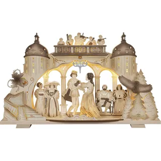 Premium-Line-Lichterbogen Drei Haselnüsse Aschenbrödel LED warmweiß 70x41x9,5cm