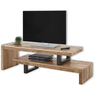 Stolkom Stella Trading TV-Lowboard 140 x 45 x 40 cm Braun/Massivholz