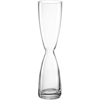 LEONARDO HOME Diabolo Solifleurvase, 1 Stück, formschöne Vase aus Glas, handgemachte Dekoration, Solifleurvase für Einzelblüten, harmonisches Kunstwerk, Höhe 26,2 cm, transparent, 045264