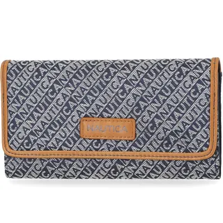 Nautica Damen Perfect Carry-All Money Manager Organizer mit RFID-blockierender Brieftasche, Jacquard Indigo, Einheitsgröße