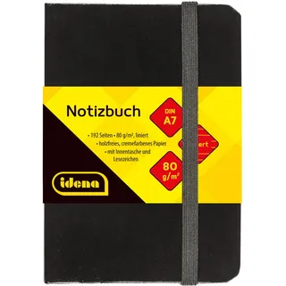 IDENA Notizbuch A7 liniert cremefarben