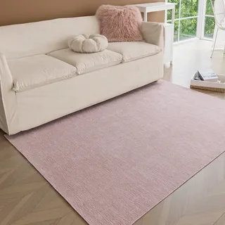 Obundi Teppich Kurzflor, 60x120cm, Rosa Teppich Waschbar in Waschmaschine, Wohnzimmer Teppiche rutschfest, Bettvorleger Schlafzimmer, Klein rutschfest Weicher Carpet Kinderzimmer