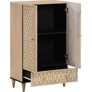 vidaXL Highboard 60x33x100 cm Massivholz Mango - Braun