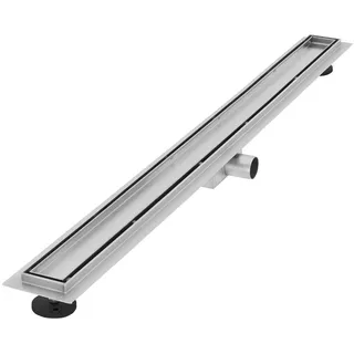 luxebath Duschrinne 100cm 2in1, befliesbar, extra flach, Edelstahl, Silber, Doppelseitige Bodenablauf, Komplettset Bodenbefestigung, Duschablauf, Siphon mit Geruchsstop, Haarsieb, Ablaufrinne Dusche